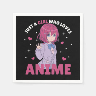 Gewoon een meisje dat houdt van Anime Manga Drawin Servet