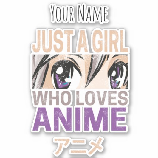 Gewoon een meisje dat houdt van Anime  Manga Kawai Sticker (Voorkant)