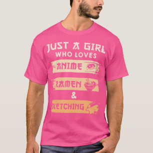 Gewoon een meisje dat houdt van Anime Ramen en ket T-shirt