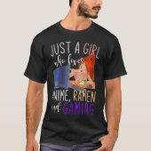 Gewoon een meisje dat houdt van anime rammen en ga t-shirt (Voorkant)