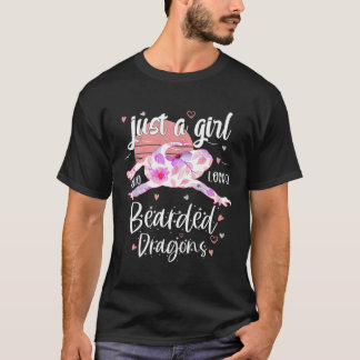 Gewoon een meisje dat houdt van baarddraken bloeie t-shirt