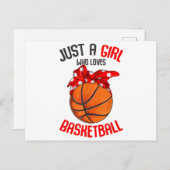 Gewoon een meisje dat houdt van basketbal meisje feestdagenkaart (Voorkant / Achterkant)