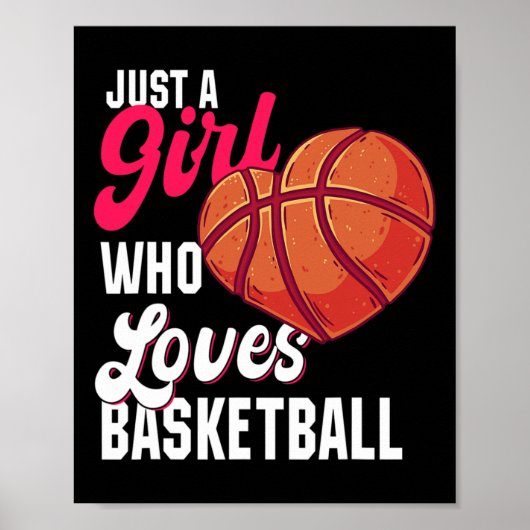Gewoon een meisje dat houdt van basketbal meisje K Poster (Voorkant)