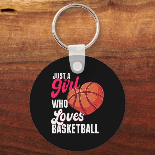 Gewoon een meisje dat houdt van basketbal meisje K Sleutelhanger (Voorkant)