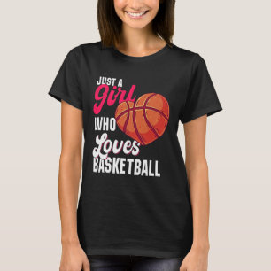 Gewoon een meisje dat houdt van basketbal meisje K T-shirt