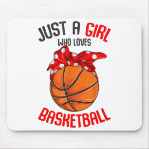 Gewoon een meisje dat houdt van basketbal meisje muismat