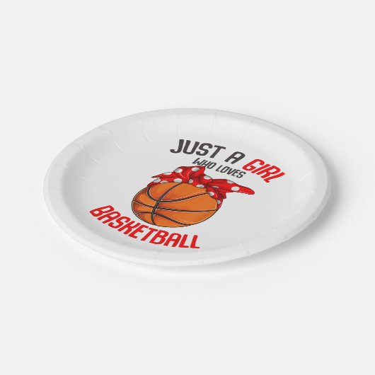 Gewoon een meisje dat houdt van basketbal meisje papieren bordje (Gekanteld)