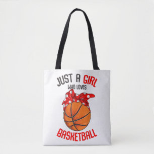 Gewoon een meisje dat houdt van basketbal meisje tote bag