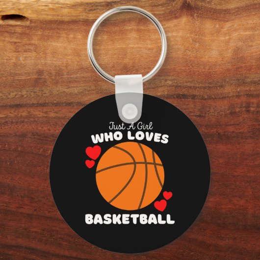 Gewoon een meisje dat houdt van basketbal - Schatt Sleutelhanger (Voorkant)