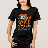 Gewoon een meisje dat houdt van basketbal T-shirt (Voorkant)