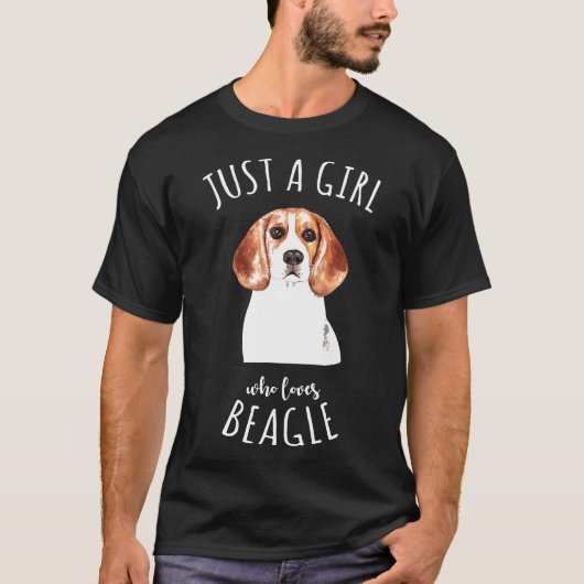 Gewoon een meisje dat houdt van Beagle beste hond T-shirt (Voorkant)