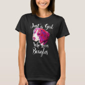 Gewoon een meisje dat houdt van Beagle Dog Doggy M T-shirt (Voorkant)