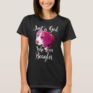Gewoon een meisje dat houdt van Beagle Dog Doggy M T-shirt