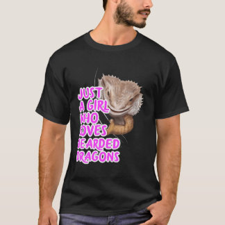 Gewoon een meisje dat houdt van Bearded Dragons kl T-shirt