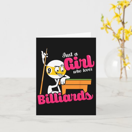 Gewoon een meisje dat houdt van biljart citaat voo kaart (Gele Bloem)