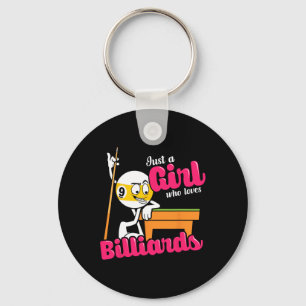 Gewoon een meisje dat houdt van biljart citaat voo sleutelhanger