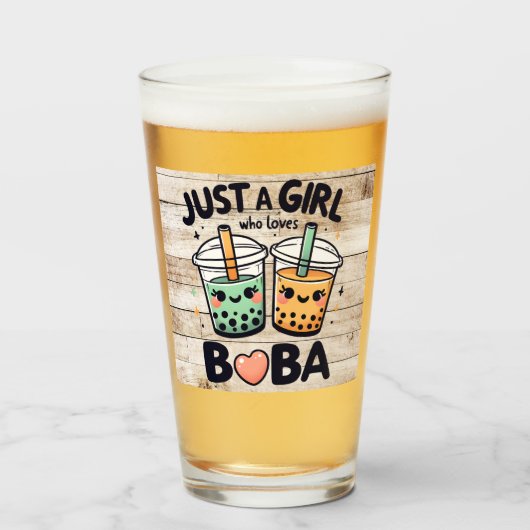 Gewoon een meisje dat houdt van Bob gepersonalisee Glas (Voorkant gevuld)