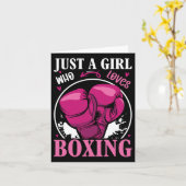 Gewoon een meisje dat houdt van boksen fitness vec kaart (Gele Bloem)