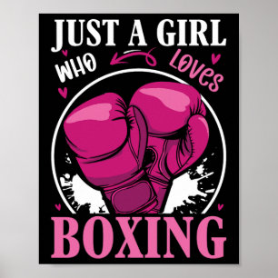 Gewoon een meisje dat houdt van boksen fitness vec poster