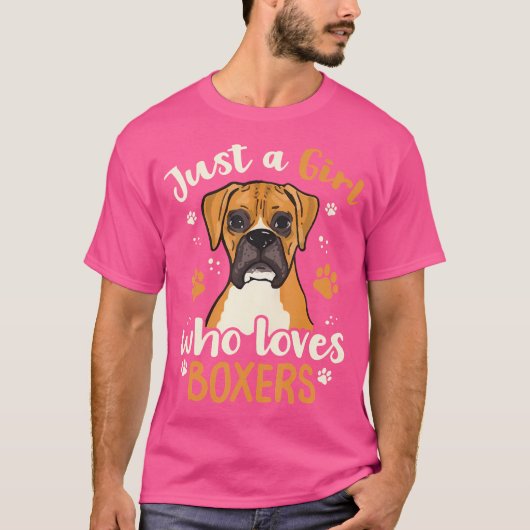 Gewoon een meisje dat houdt van boksers Hondenlief T-shirt (Voorkant)
