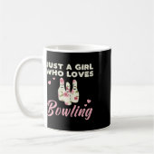 Gewoon een meisje dat houdt van bowling bowler vro koffiemok (Links)