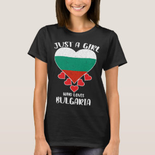 Gewoon een meisje dat houdt van Bulgarije Vlag Lie T-shirt