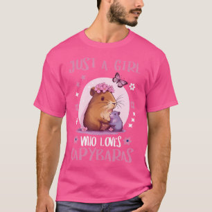 Gewoon een meisje dat houdt van Capybaras Grappig T-shirt