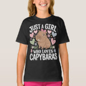 Gewoon een meisje dat houdt van Capybaras Schattig T-shirt (Voorkant)