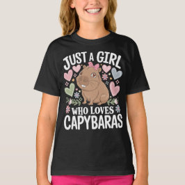Gewoon een meisje dat houdt van Capybaras Schattig T-shirt