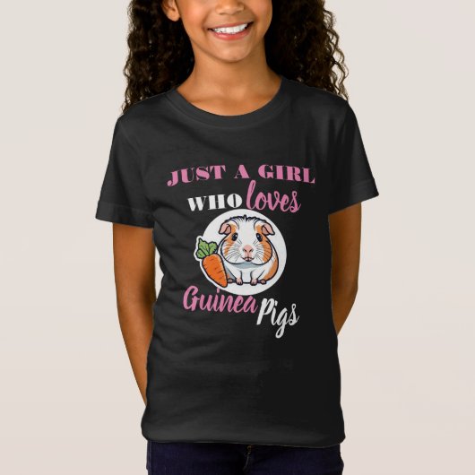 gewoon een meisje dat houdt van cavia's, een varke t-shirt (Voorkant)