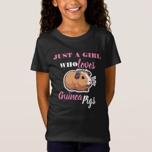 gewoon een meisje dat houdt van cavia's, een varke t-shirt (Voorkant)
