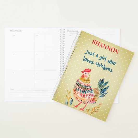Gewoon een meisje dat houdt van Chickens-Country F Planner (Display)