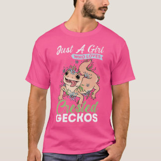 Gewoon een meisje dat houdt van Crested Geckos T-shirt