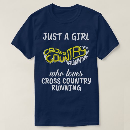 Gewoon een meisje dat houdt van cross country hard t-shirt (Design voorkant)