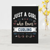 Gewoon een meisje dat houdt van Curling Funny Gift Kaart (Gele Bloem)