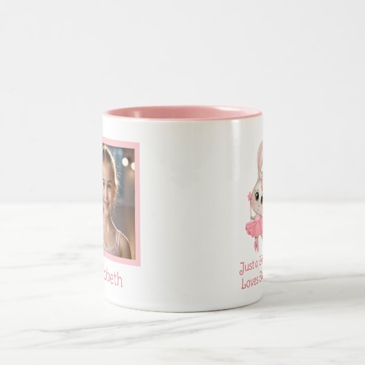 Gewoon een meisje dat houdt van dansen ballet foto tweekleurige koffiemok (Center)
