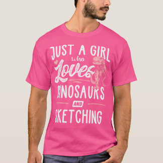 Gewoon een meisje dat houdt van dinosaurussen en h t-shirt