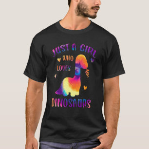 Gewoon een meisje dat houdt van dinosaurussen kleu t-shirt