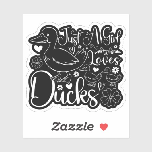 Gewoon een meisje dat houdt van eenden Schattigee  Sticker (Vel)