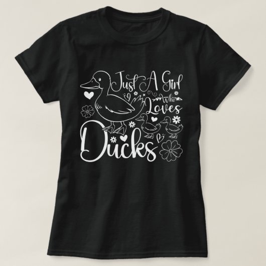 Gewoon een meisje dat houdt van eenden Schattigee T-shirt (Design voorkant)