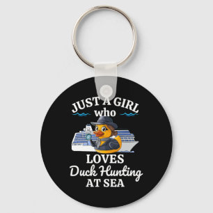 Gewoon een meisje dat houdt van eendenjacht op Zee Sleutelhanger