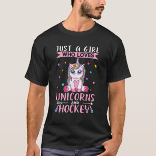 Gewoon een meisje dat houdt van eenhoorns en hocke t-shirt
