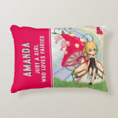 Gewoon een meisje dat houdt van feeën rood accent kussen (Voorkant)