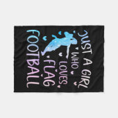 Gewoon een meisje dat houdt van Flag Football Funn Fleece Deken (Voorkant (Horizontaal))