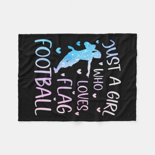 Gewoon een meisje dat houdt van Flag Football Funn Fleece Deken (Voorkant (Horizontaal))