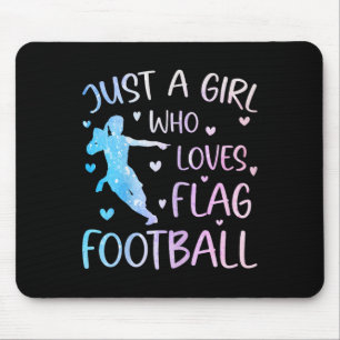 Gewoon een meisje dat houdt van Flag Football Funn Muismat