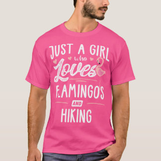 Gewoon een meisje dat houdt van flamingo's en wand t-shirt