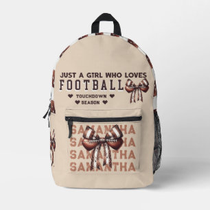 Gewoon een meisje dat houdt van Football College B Bedrukte Rugzak