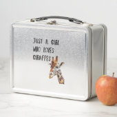 Gewoon een meisje dat houdt van Giraffes schattige (In situ)