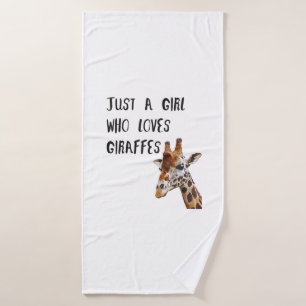 Gewoon een meisje dat houdt van Giraffes schattige Badhanddoek